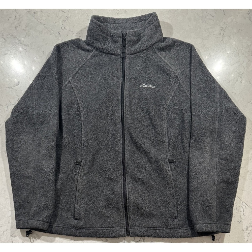 Columbia Benton Springs Fleece Jacket Womens 1X Plus Gray Full Zip XW6445